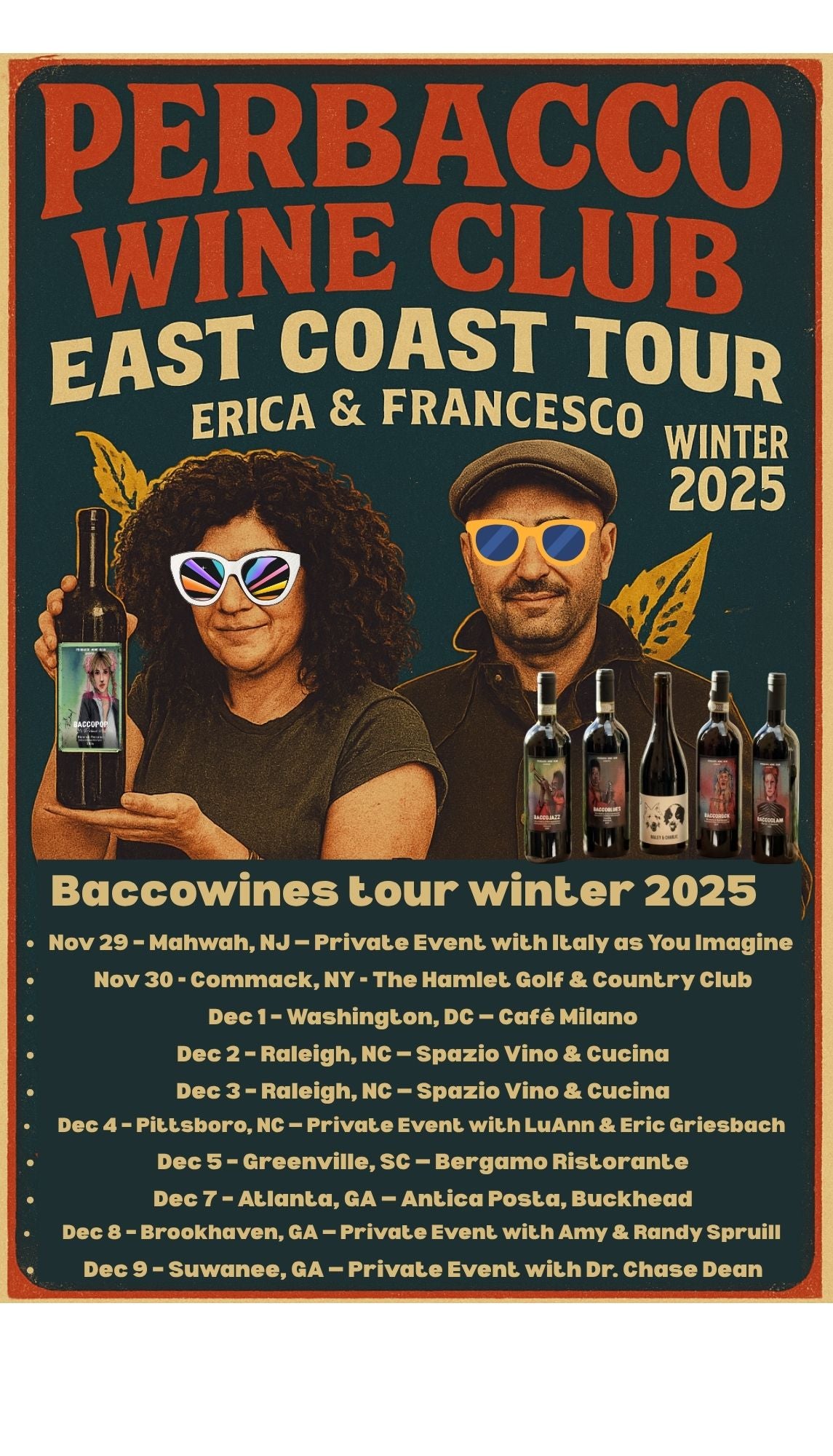 Perbacco Wine Dinner @ Café Milano, Washington DC. Dec 1st 2025, 6,30PM.