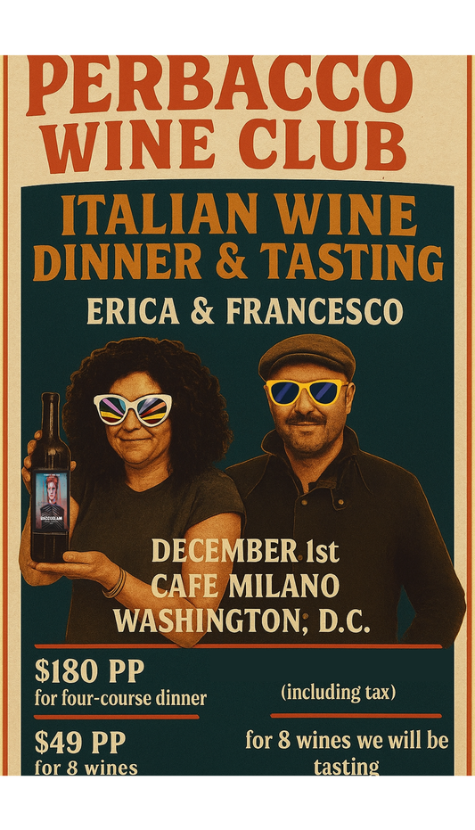 Perbacco Wine Dinner @ Café Milano, Washington DC. Dec 1st 2025, 6,30PM.