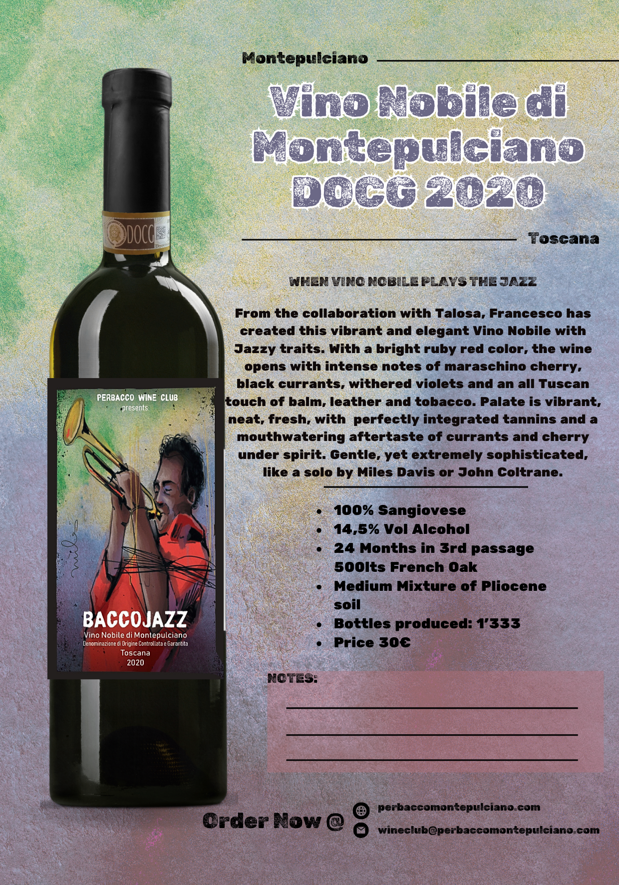 BaccoJazz Vino Nobile di Montepulciano Docg 2020